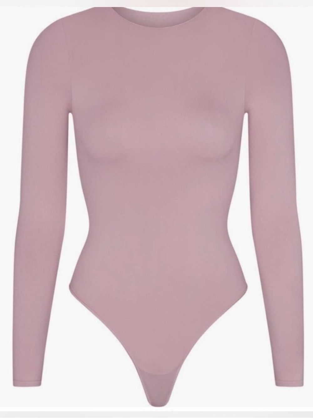 SKIMS ESSENTIAL BODYSUIT CREW NECK LONO SLEEVE in DUSK